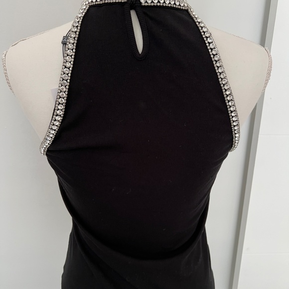Generation Love Black Sleeveless Razor Back Rhinestone Trim Top NWT - Picture 5 of 8